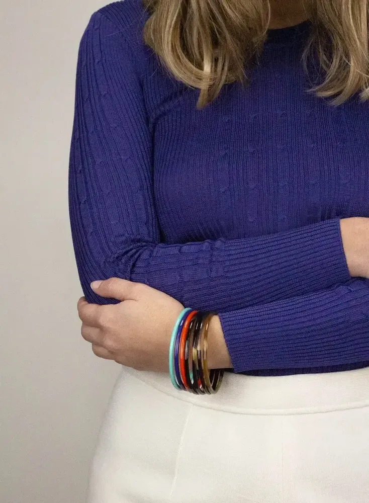 Bracelets - Ivory lacquered seven-band bracelets in Size S - L INDOCHINEUR X RIVÊT