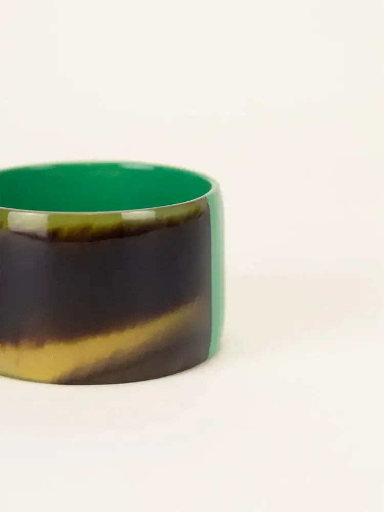 Bracelets - Broad indigo blue lacquered bracelet in Size S - L INDOCHINEUR X RIVÊT