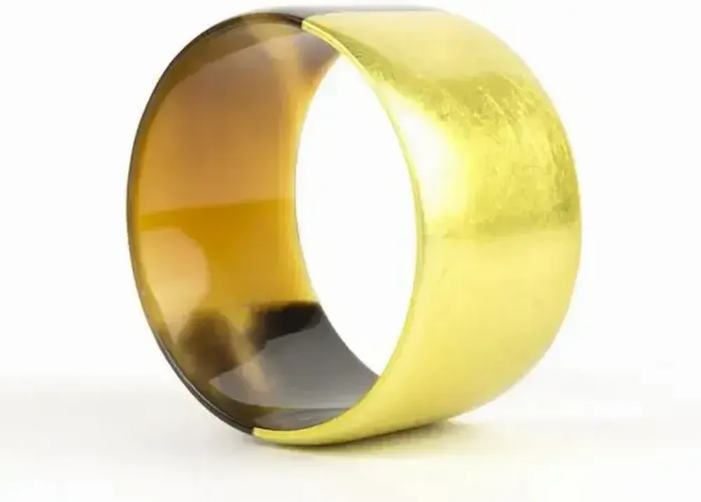 Bracelets - Broad yellow lacquered bracelet in Size S - L INDOCHINEUR X RIVÊT