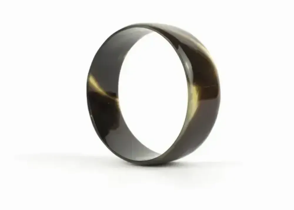 Bracelets - Flat bracelet in marbled black horn in Size S - L INDOCHINEUR X RIVÊT