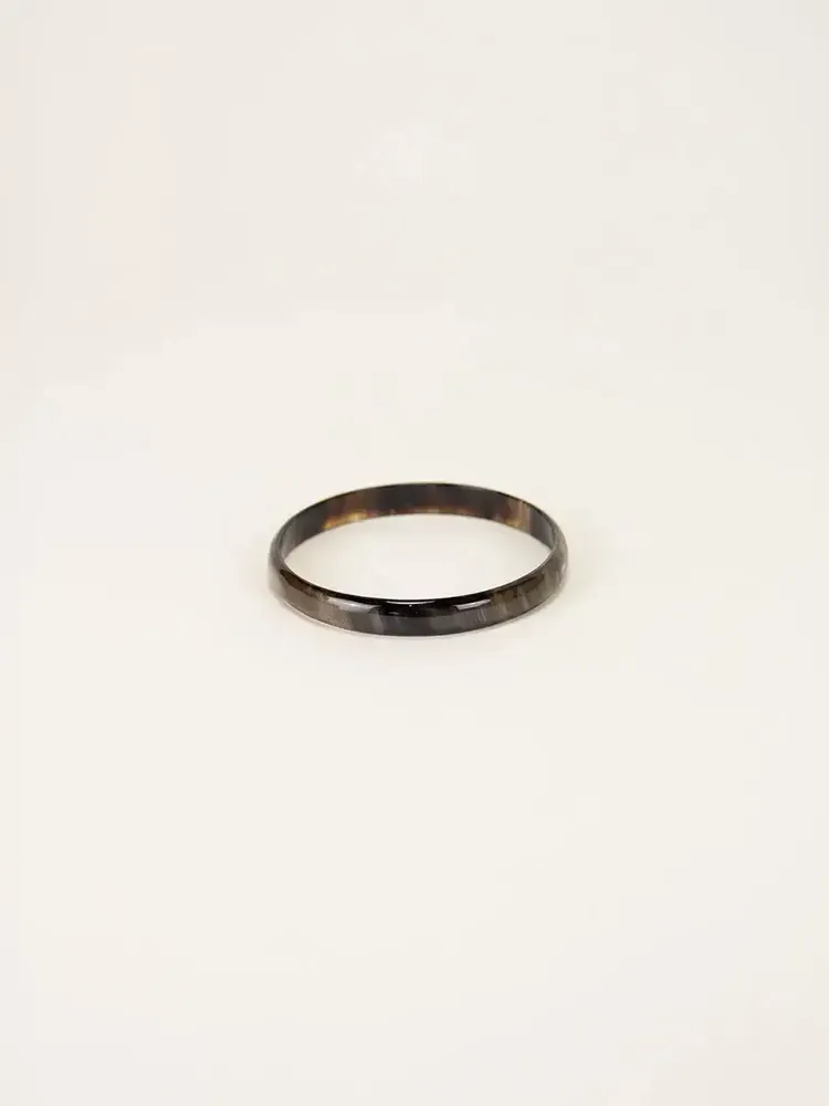Bracelets - Thin bracelet in marbled black horn in Size L - L INDOCHINEUR X RIVÊT