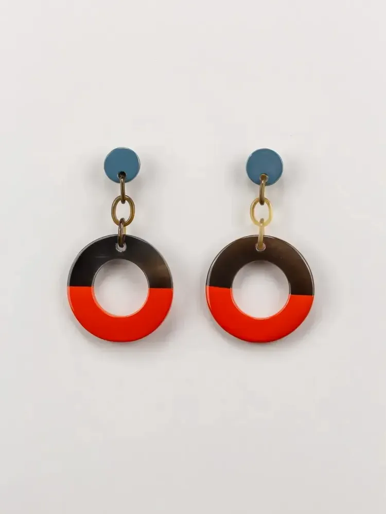 Jewelry - Wide brick and ivory lacquered ring earrings - L INDOCHINEUR X RIVÊT