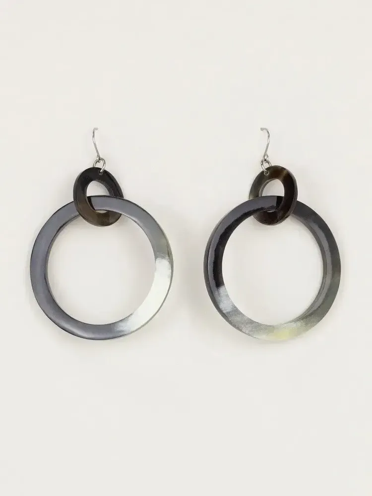 Jewelry - Big and small rings earrings in black horn - L INDOCHINEUR X RIVÊT