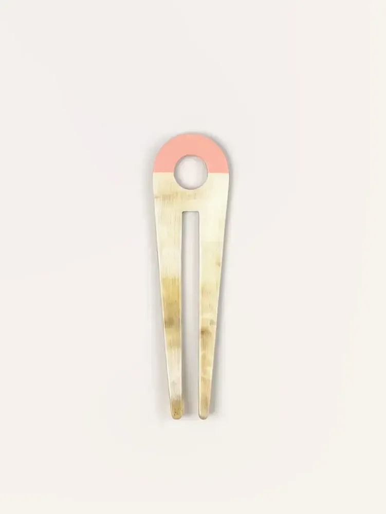 Barrettes - Double African blonde horn hairpin and hairspray - L INDOCHINEUR X RIVÊT