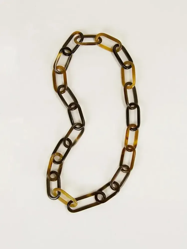Jewelry - Necklace with thick links in buffalo hoof - L INDOCHINEUR X RIVÊT