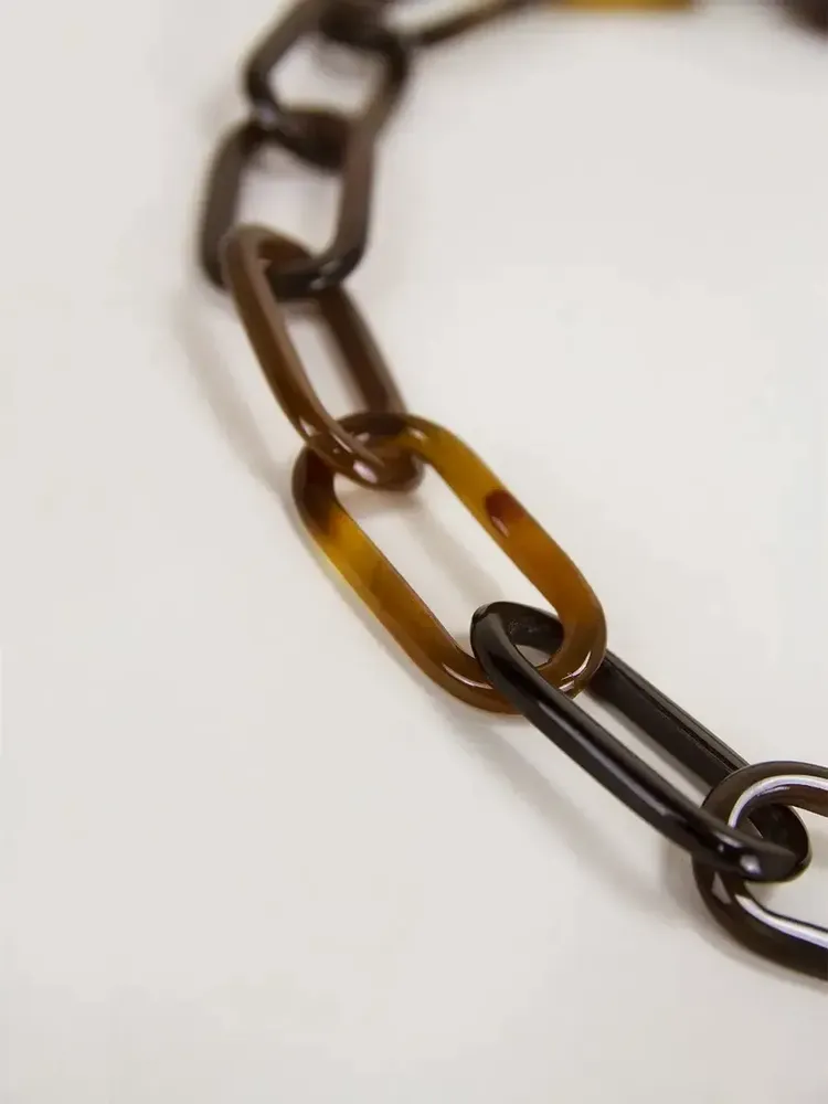 Jewelry - Necklace with thick links in buffalo hoof - L INDOCHINEUR X RIVÊT