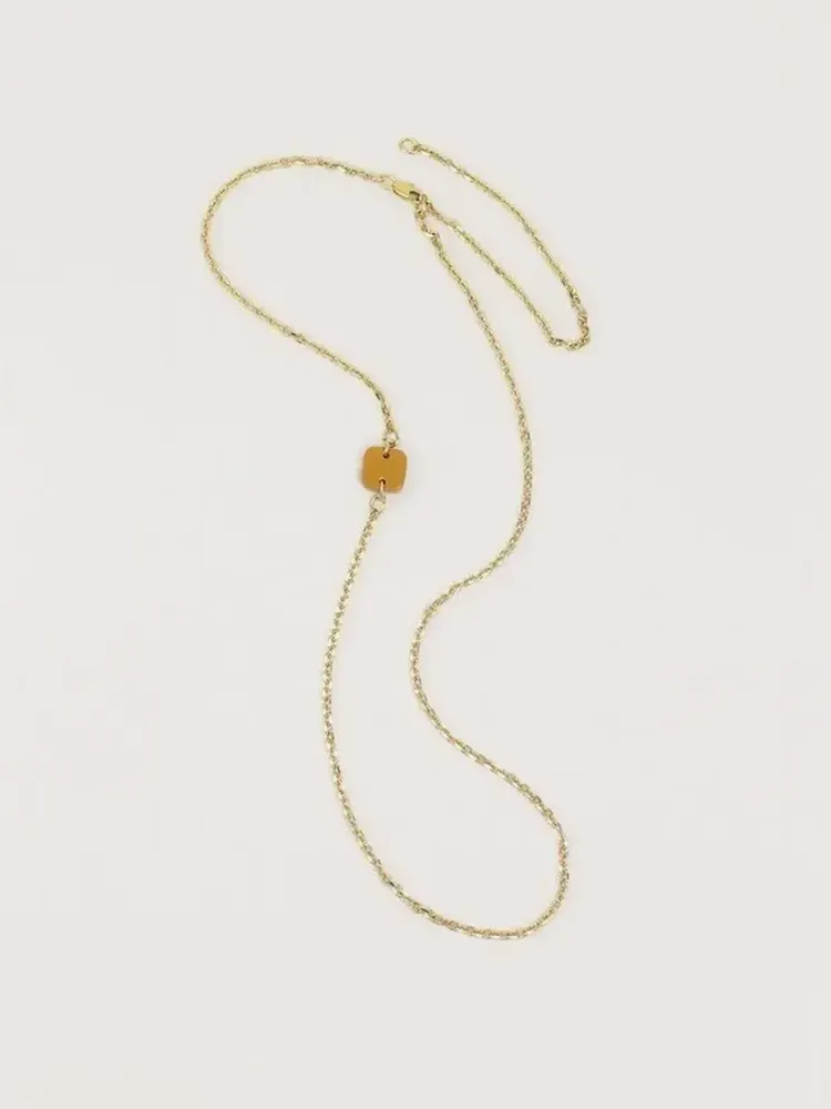 Jewelry - Earth chain in brass and ochre lacquer - L INDOCHINEUR X RIVÊT