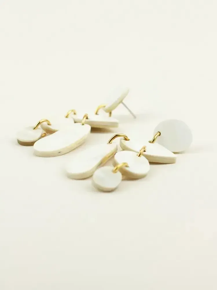 Bijoux - Boucles d'oreilles Pampilles en corne blonde - L INDOCHINEUR X RIVÊT