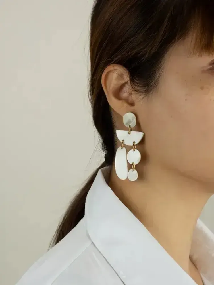 Bijoux - Boucles d'oreilles Pampilles en corne blonde - L INDOCHINEUR X RIVÊT