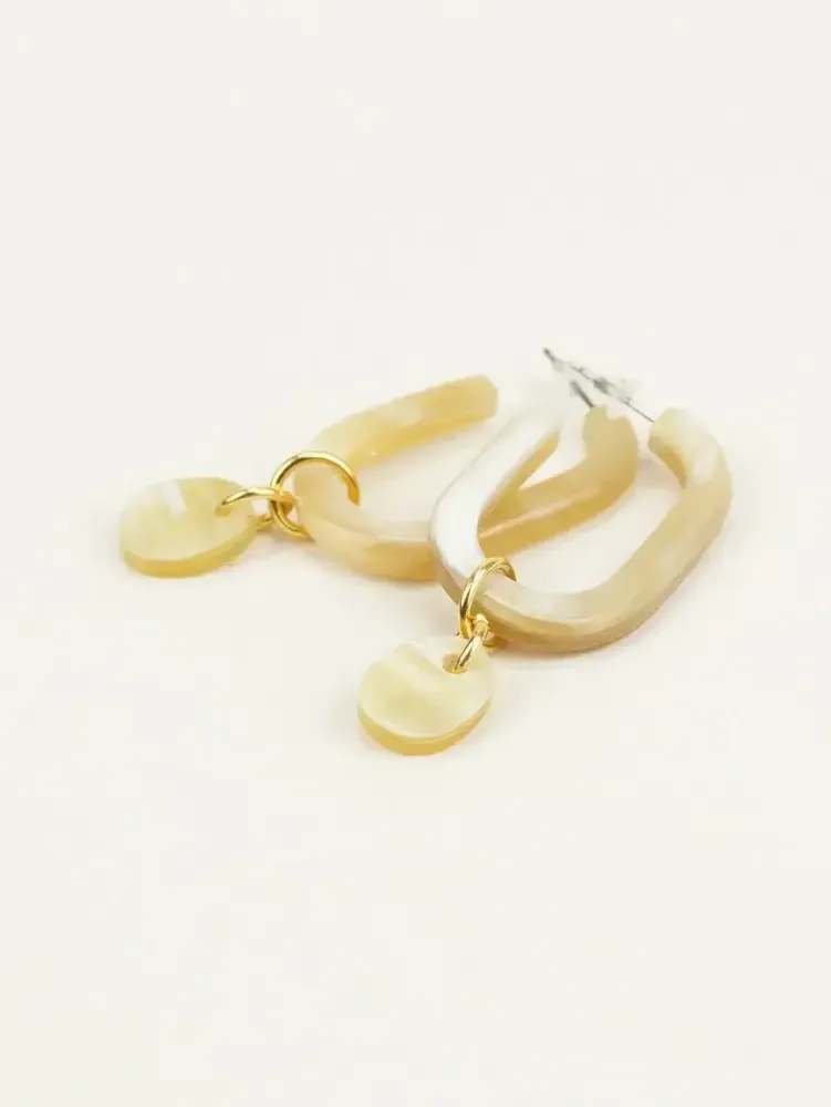 Bijoux - Boucles d'oreilles créoles à perles en corne - L INDOCHINEUR X RIVÊT