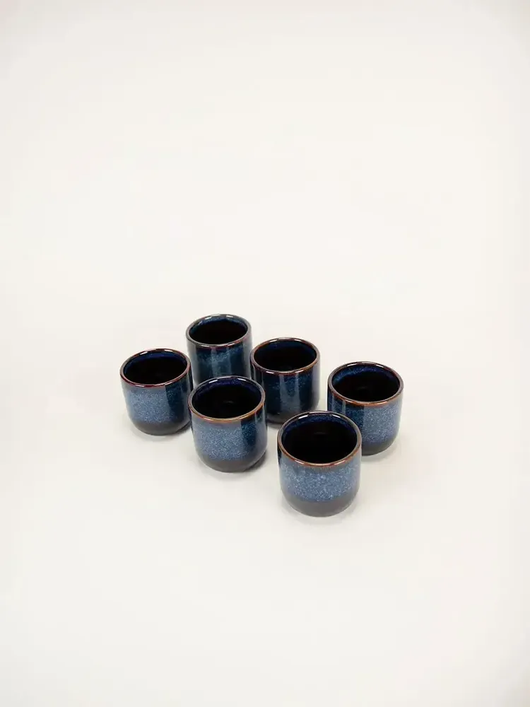 Accessoires thé et café - Set de 6 tasses hoa bien bleu, 150ml - L INDOCHINEUR X RIVÊT