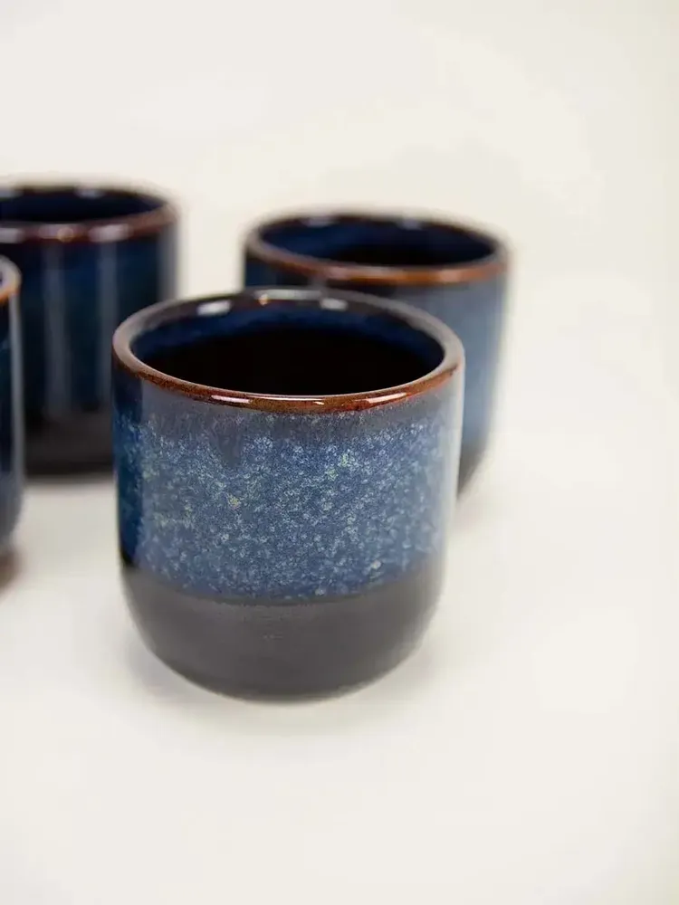 Accessoires thé et café - Set de 6 tasses hoa bien bleu, 150ml - L INDOCHINEUR X RIVÊT