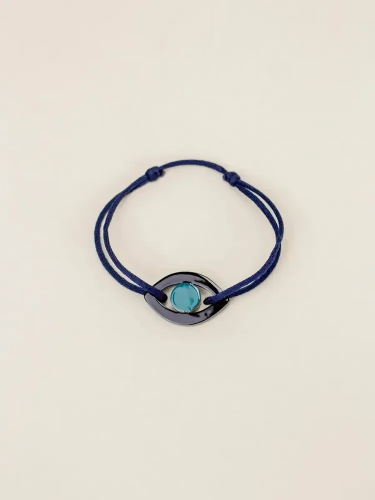 Bracelets - Eye cord bracelet in blond horn and black lacquer - L INDOCHINEUR X RIVÊT