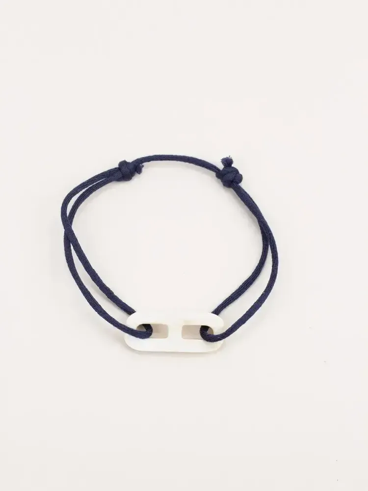 Bracelets - Bracelet fil oval 2 trous en corne blonde - L INDOCHINEUR X RIVÊT