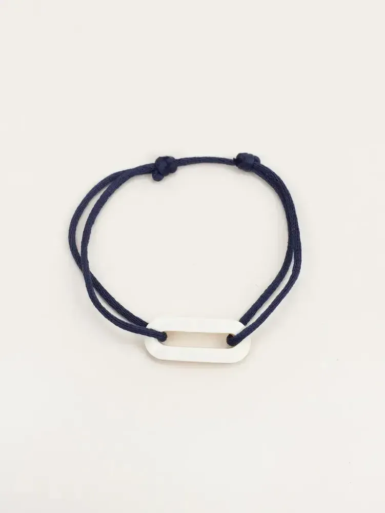 Bracelets - Bracelet fil oval 1 trou en corne blonde - L INDOCHINEUR X RIVÊT