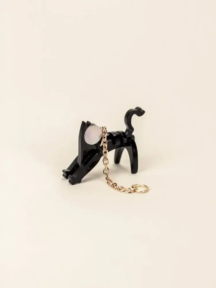 Bijoux - Bijou d'oreille Tigre en corne noire et nacre - L INDOCHINEUR X RIVÊT