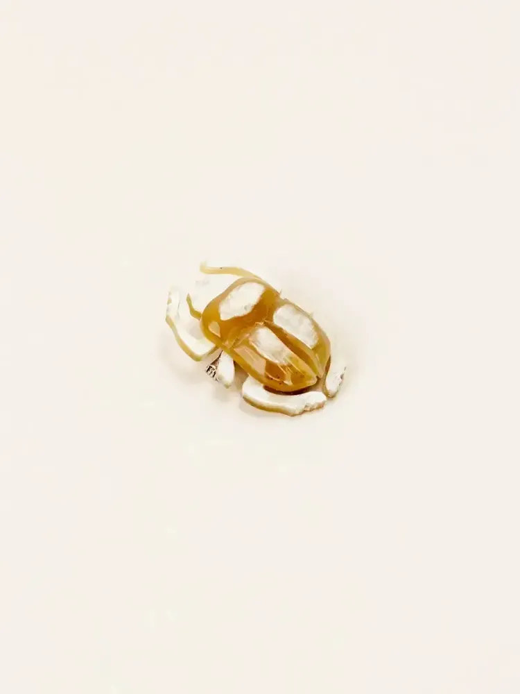 Brooches - Scarabee brooch in blond horn - L INDOCHINEUR X RIVÊT