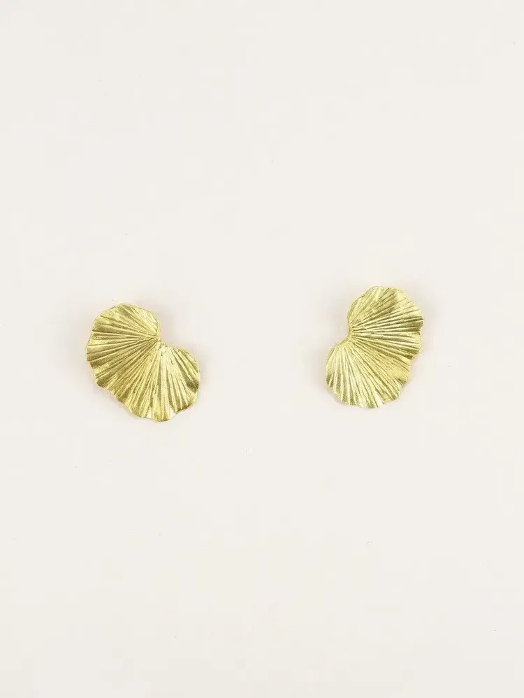 Bijoux - Boucles d'oreilles Gingko en laiton - L INDOCHINEUR X RIVÊT