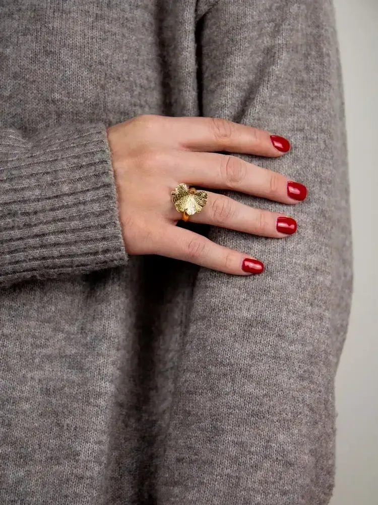 Jewelry - Gingko ring in brass and silver plated - L INDOCHINEUR X RIVÊT
