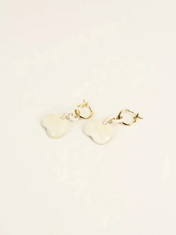 Bijoux - Créoles laiton Fève en corne blonde - L INDOCHINEUR X RIVÊT