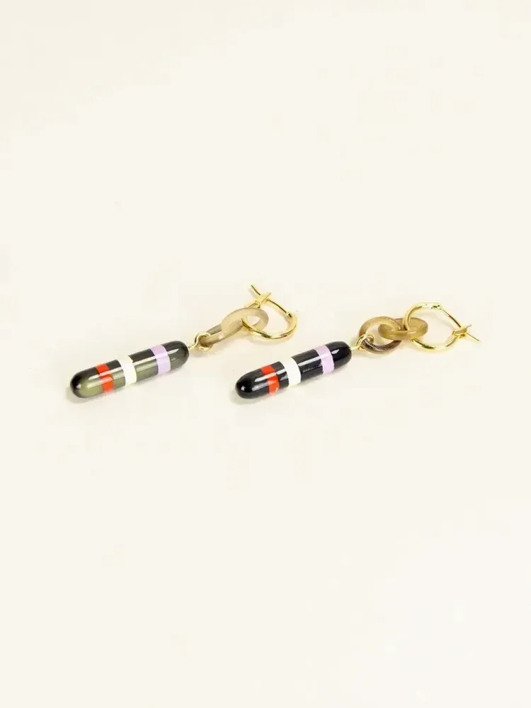 Jewelry - Gelule brass hoop earrings in blond horn - L INDOCHINEUR X RIVÊT