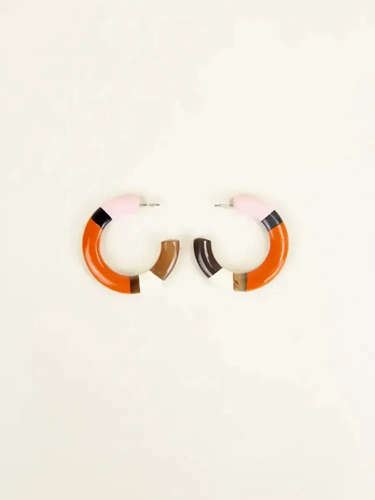 Bijoux - Créoles en sabot et laque tricolore - L INDOCHINEUR X RIVÊT