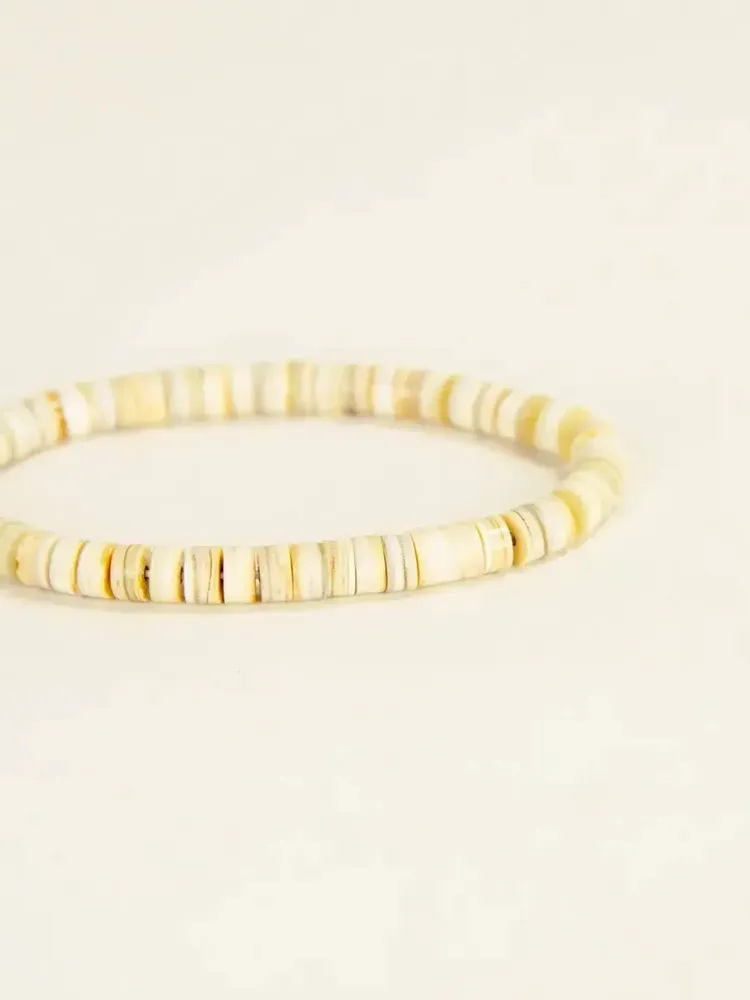 Bracelets - Bracelet élastique Pastilles carrées en corne noire de buffle - L INDOCHINEUR X RIVÊT