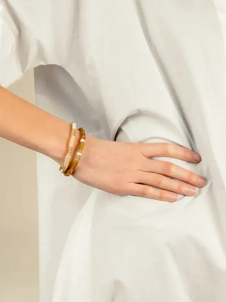 Bracelets - Bracelet élastique Gélule en sabot et laque - L INDOCHINEUR X RIVÊT