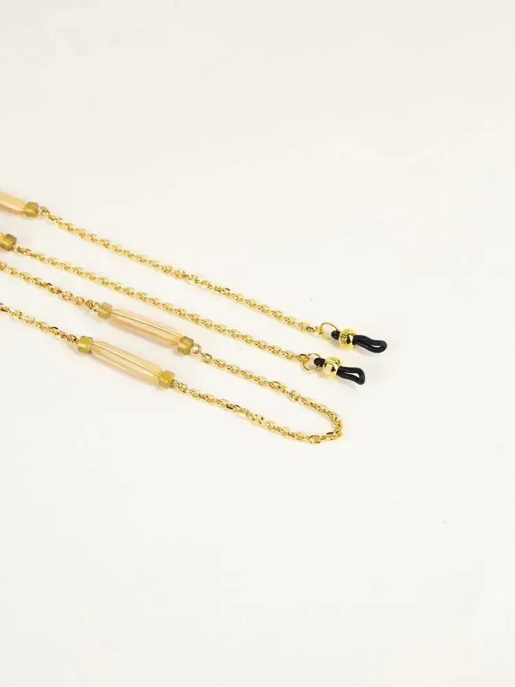 Glasses - Capsule glasses chain in brass, hoof and lacquer - L INDOCHINEUR X RIVÊT