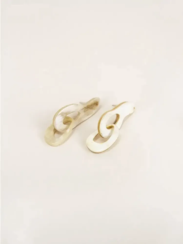 Bijoux - Boucles d'oreilles Chaire en corne blonde - L INDOCHINEUR X RIVÊT