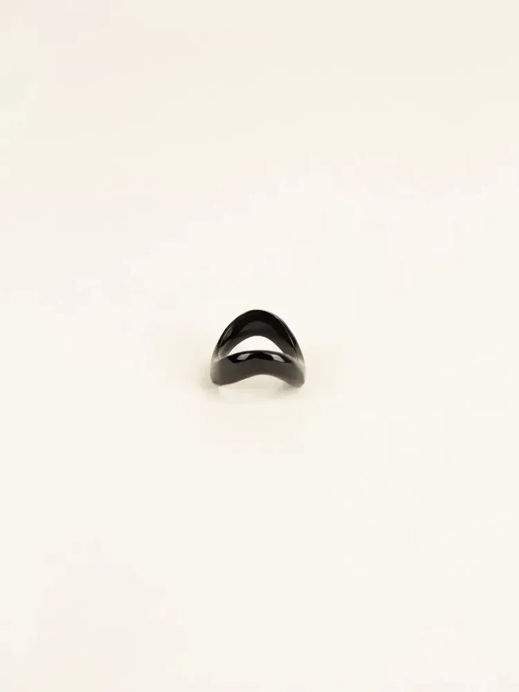 Bijoux - Bague Onde en corne marbrée taille S - L INDOCHINEUR X RIVÊT