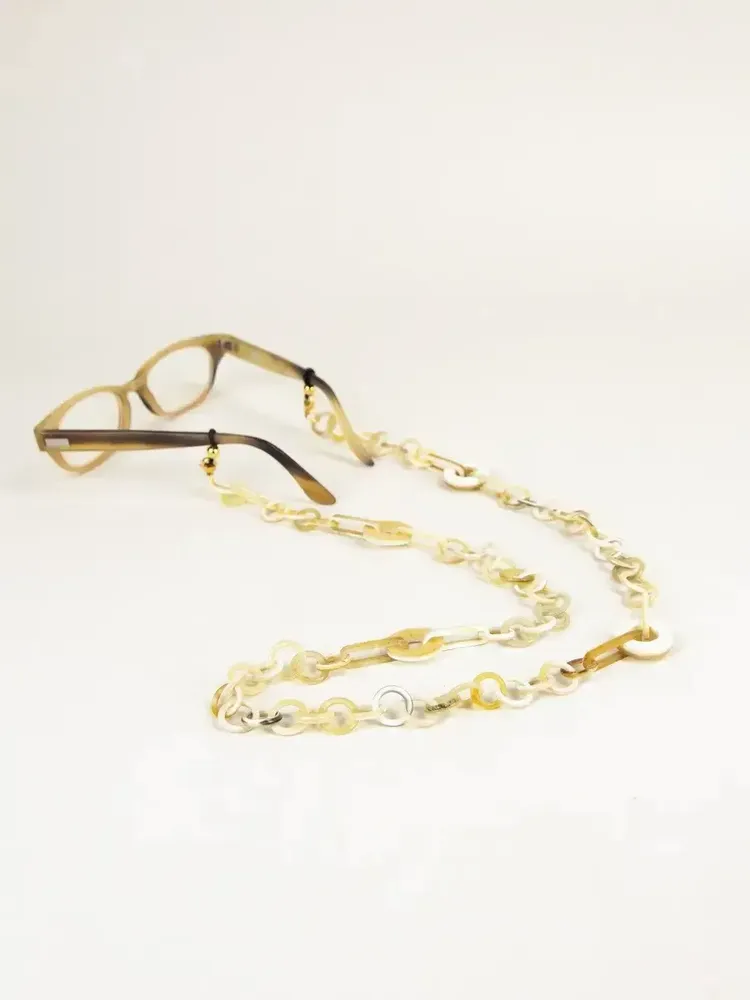 Glasses - Figure glasses chain in blond horn - L INDOCHINEUR X RIVÊT