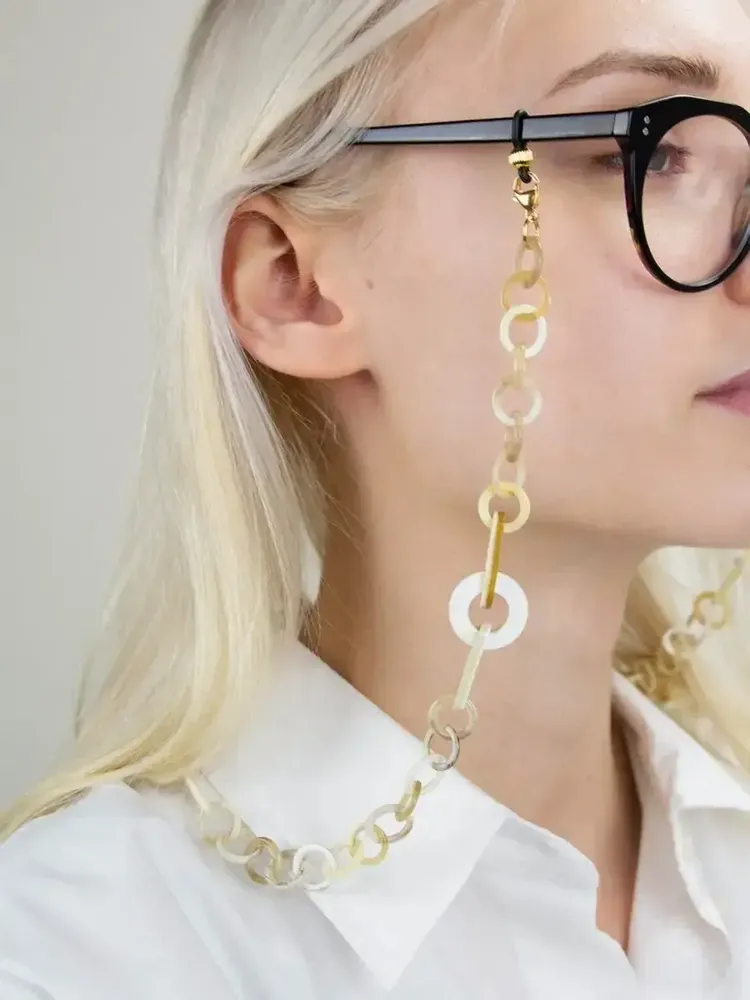 Glasses - Figure glasses chain in blond horn - L INDOCHINEUR X RIVÊT