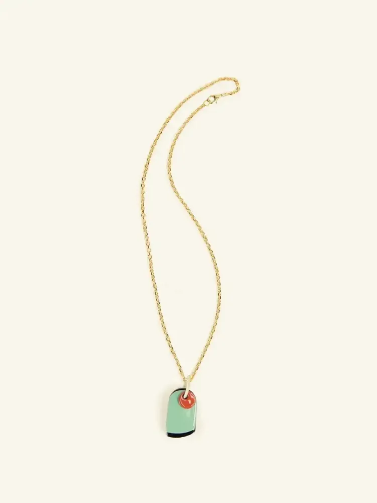 Bijoux - Pendentif Apia en corne et laque cordon noir - L INDOCHINEUR X RIVÊT