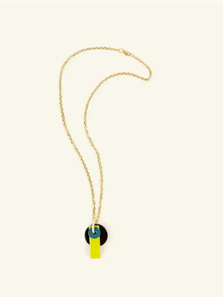 Jewelry - Enyo pendant in horn and lacquer with black cord - L INDOCHINEUR X RIVÊT