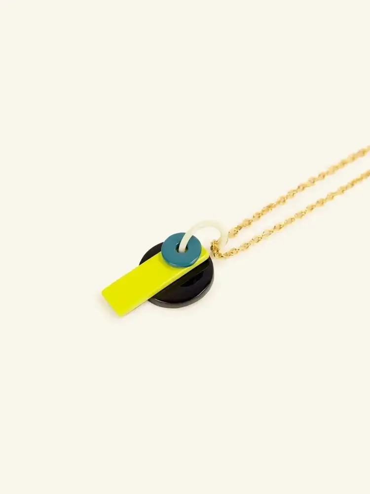 Jewelry - Enyo pendant in horn and lacquer with black cord - L INDOCHINEUR X RIVÊT