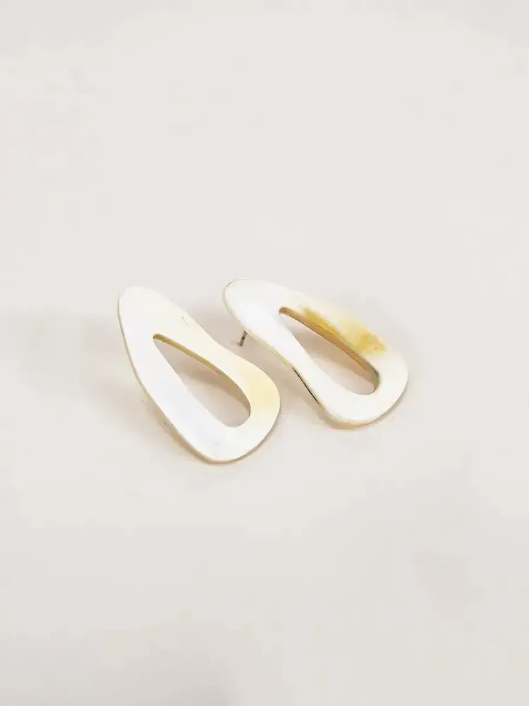 Bijoux - Boucles d'oreilles Bore en corne blonde - L INDOCHINEUR X RIVÊT