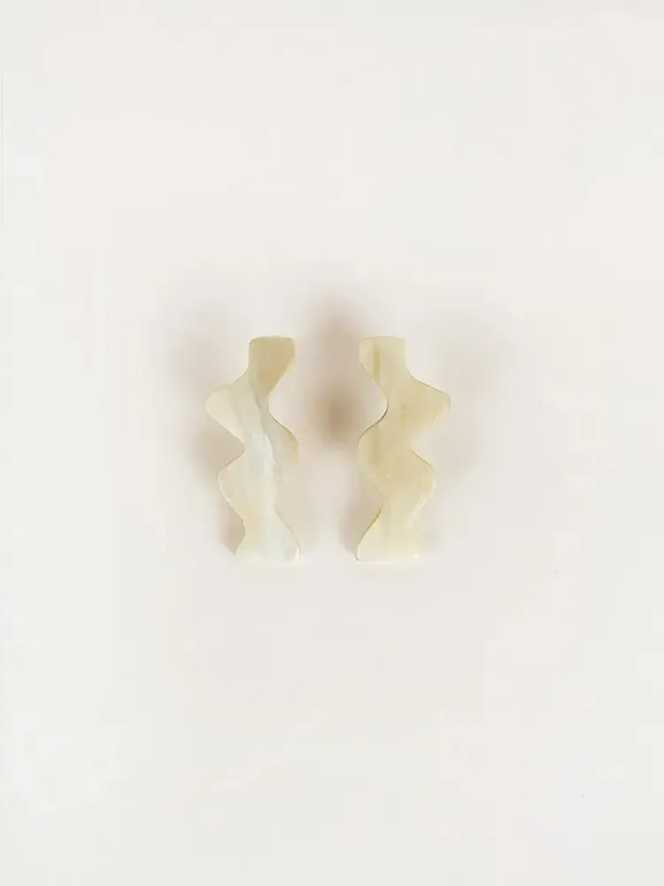 Bijoux - Boucles d'oreilles Flux en corne blonde - L INDOCHINEUR X RIVÊT