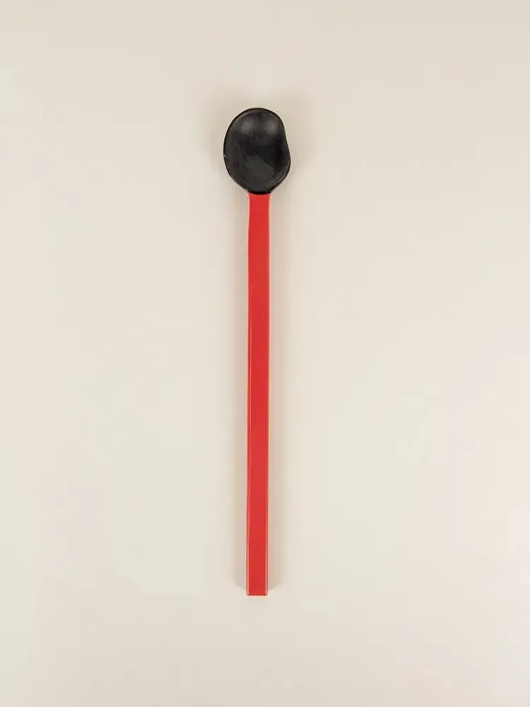 Kitchen utensils - Black and white horn and red lacquer jam spoon - L INDOCHINEUR X RIVÊT