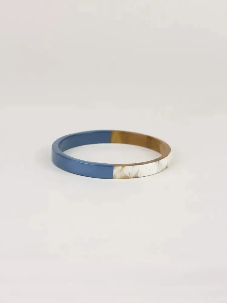 Bracelets - Thin ivory flat bangle bracelet size L - L INDOCHINEUR X RIVÊT