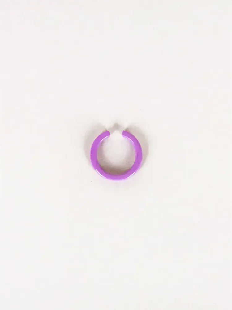 Bijoux - Lot de 3 earcuffs fins en corne et laque orange 10-12-16 mm - L INDOCHINEUR X RIVÊT