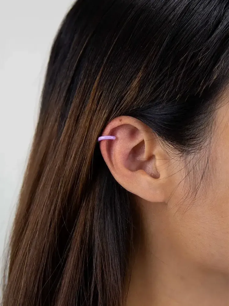 Jewelry - Set of 3 fine earcuffs in horn and pink lacquer 10-12-16 mm - L INDOCHINEUR X RIVÊT