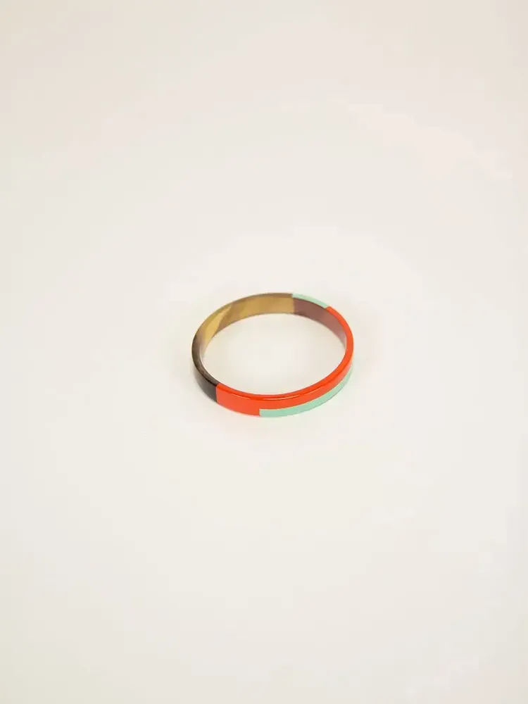 Bracelets - Thin bangle in hoof and orange-green lacquer, size S - L INDOCHINEUR X RIVÊT