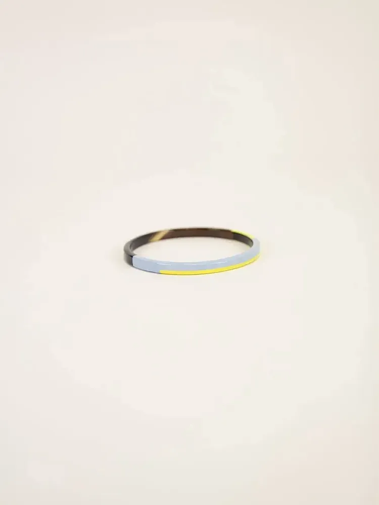 Bracelets - Bracelet jonc fin, laque bicolore orange vert taille M - L INDOCHINEUR X RIVÊT