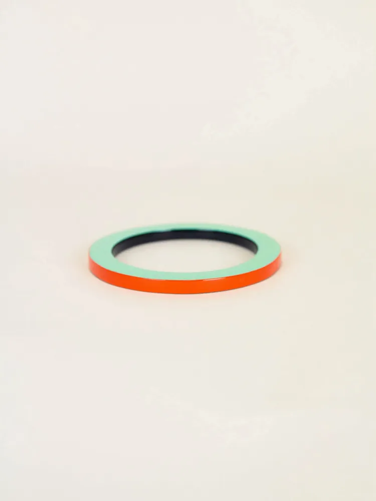 Bracelets - Bangle in horn with lacquer in orange and green, size S - L INDOCHINEUR X RIVÊT