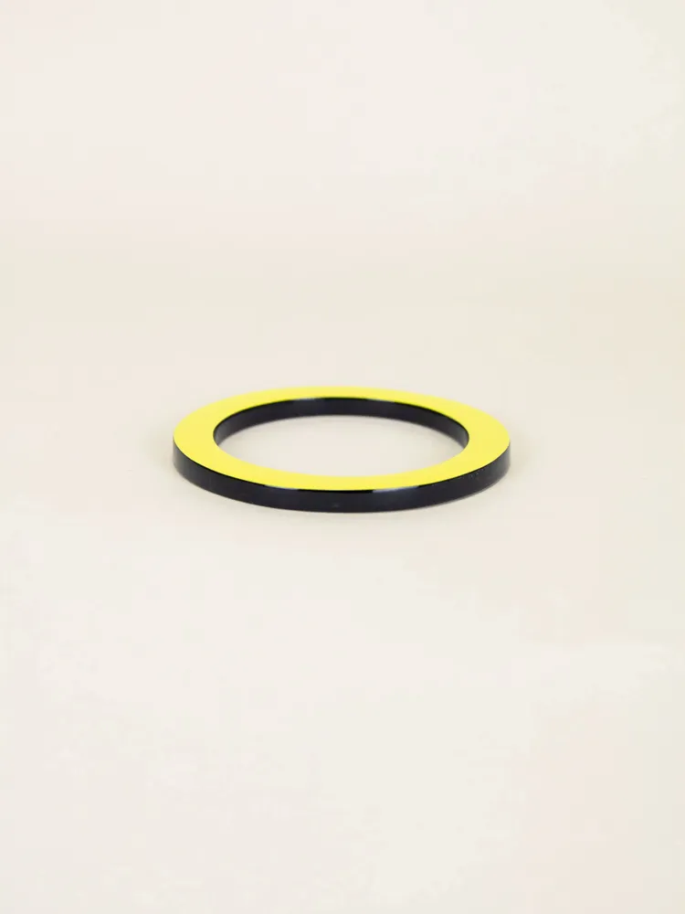 Bracelets - Bangle in black horn and yellow lacquer, size L - L INDOCHINEUR X RIVÊT