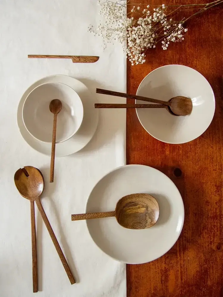 Kitchen utensils - Large Baguette cutlery in wood - L INDOCHINEUR X RIVÊT