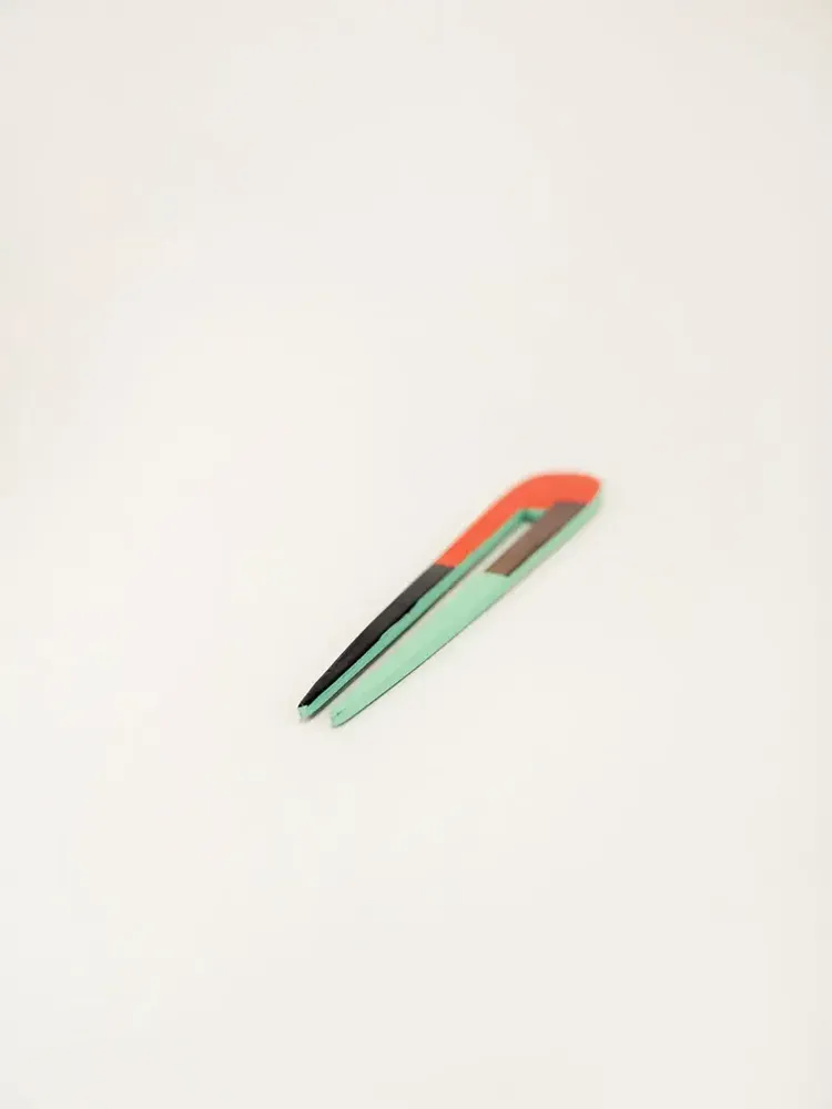 Barrettes - Double hairpin in orange -green lacquer - L INDOCHINEUR X RIVÊT