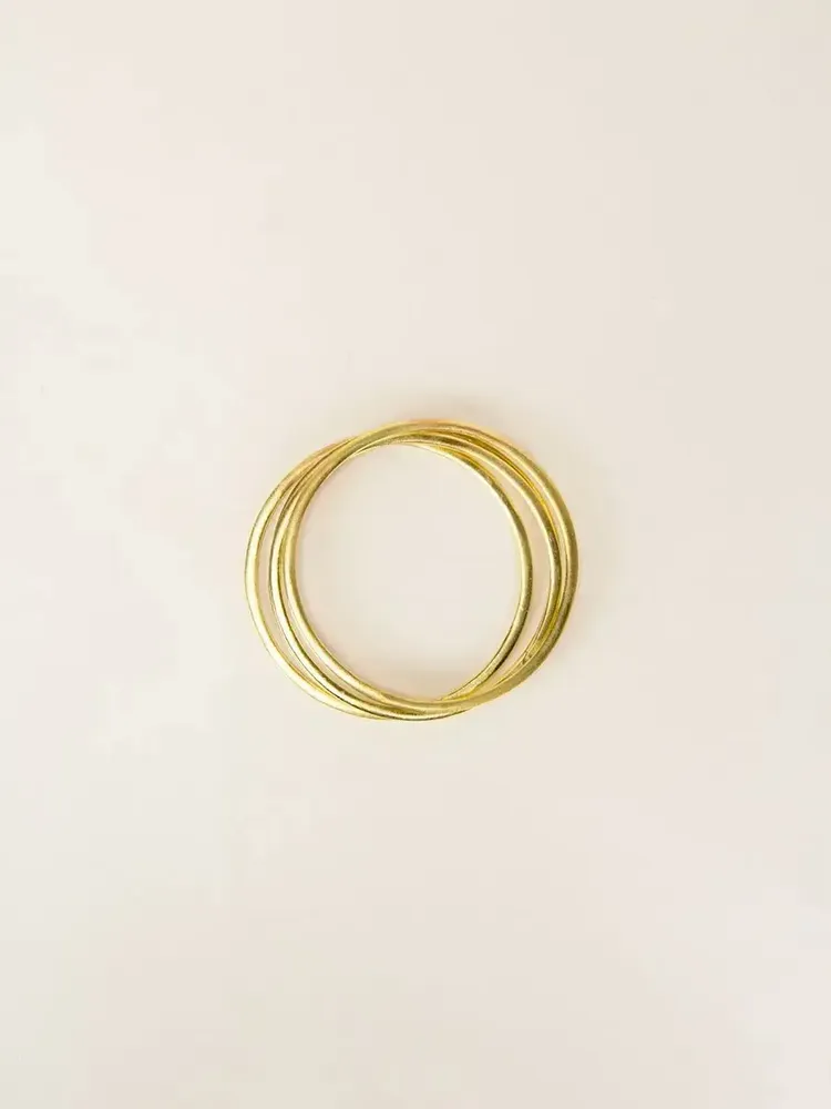 Bracelets - Set de 4 bracelets fins en laiton taille M - L INDOCHINEUR X RIVÊT