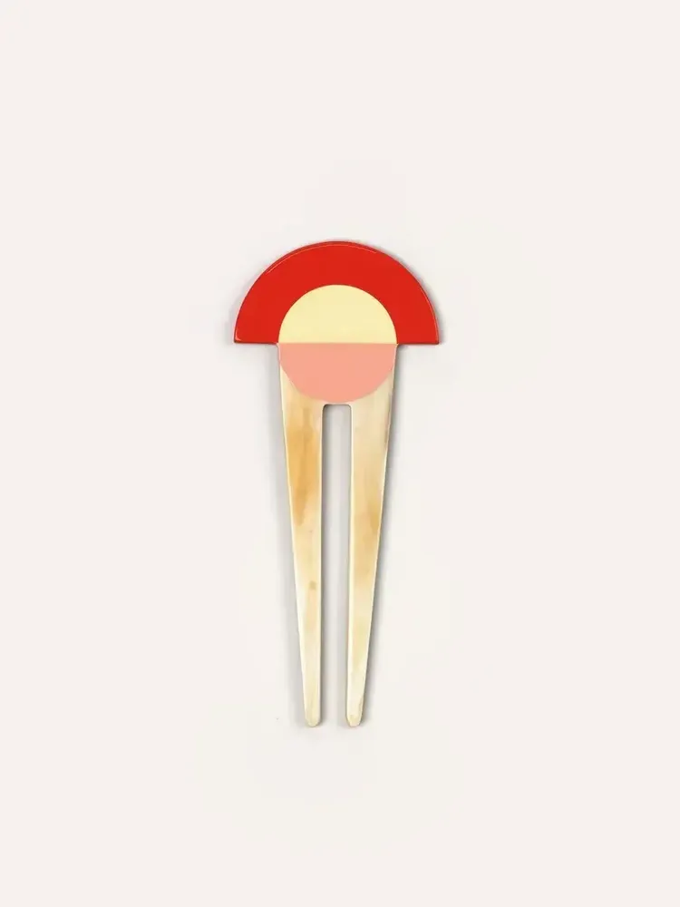 Barrettes - Double African blonde horn hairpin and hairspray - L INDOCHINEUR X RIVÊT
